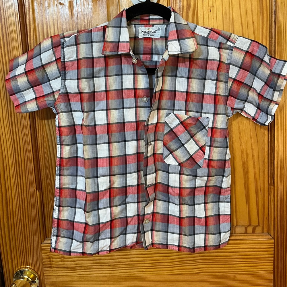 Kolesport Vintage Boys Plaid Button Up Shirt - Picture 2 of 5